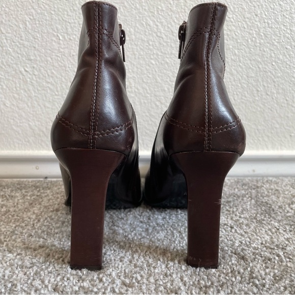 Vintage Diba Y2K Square Toe Ankle Boots Women’s 9 Brown Leather Western Boho - Picture 4 of 12